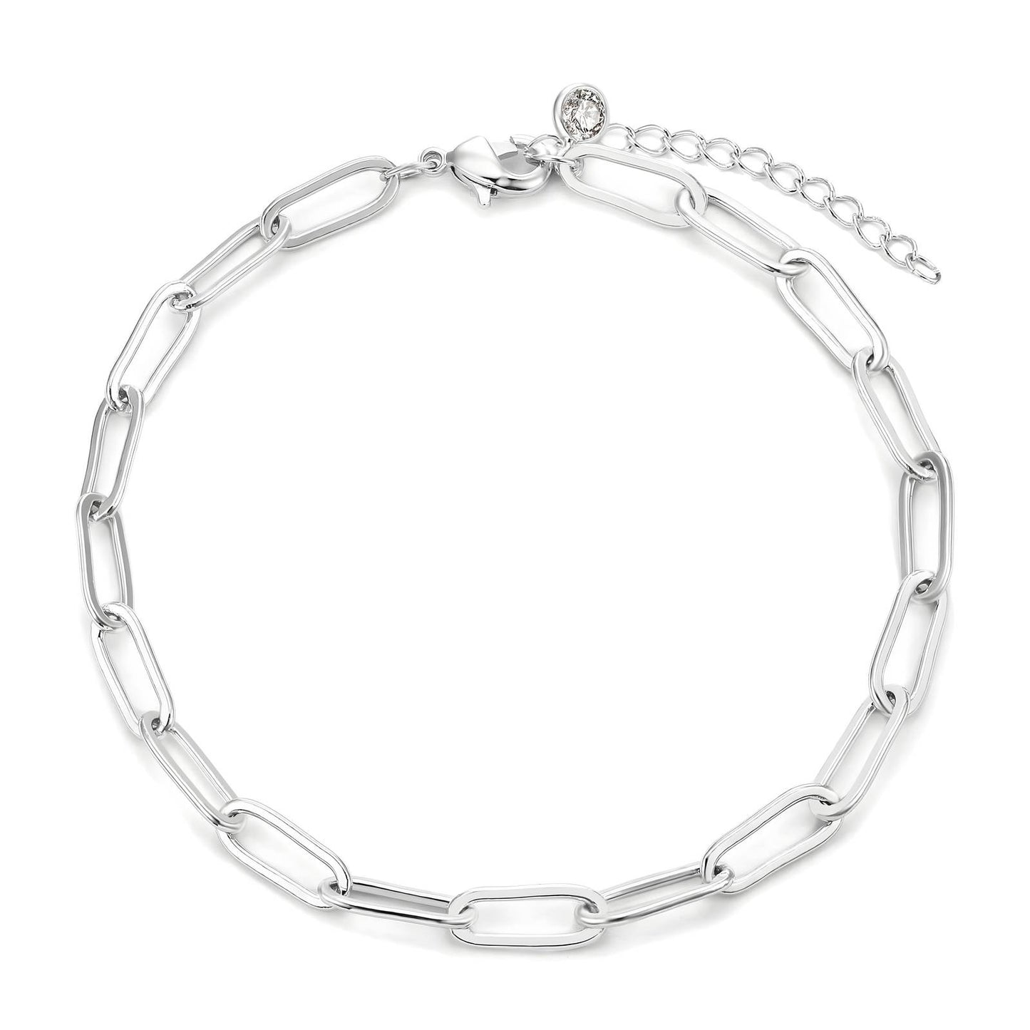 Silver Paper Clip Bracelet