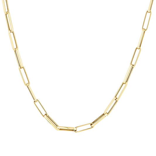 18K Yellow Gold Plated Paper Clip Necklace