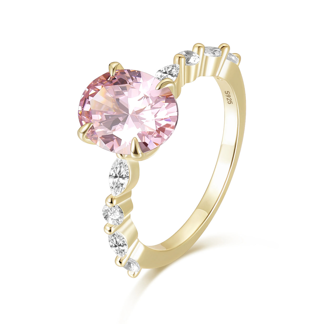 Gemstone Oval Accent Ring