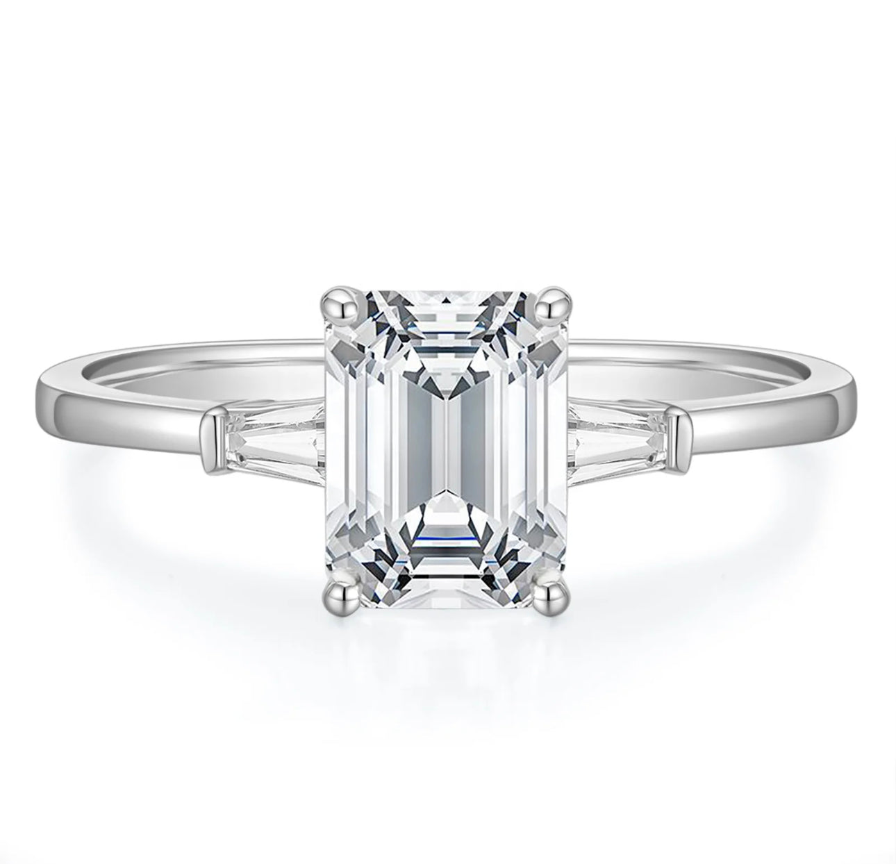 3 Stone Emerald Ring