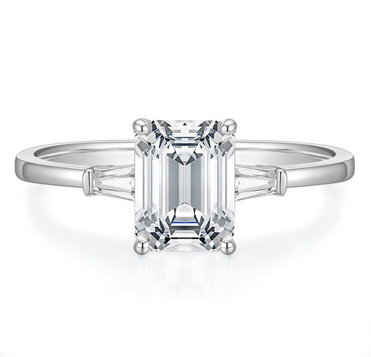 3 Stone Emerald Ring