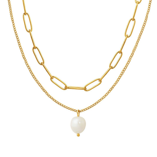 Pearl Gold Layered Necklace