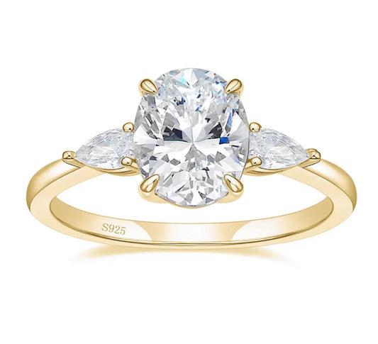3 Stone Oval Ring