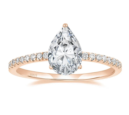 Pave Pear Ring