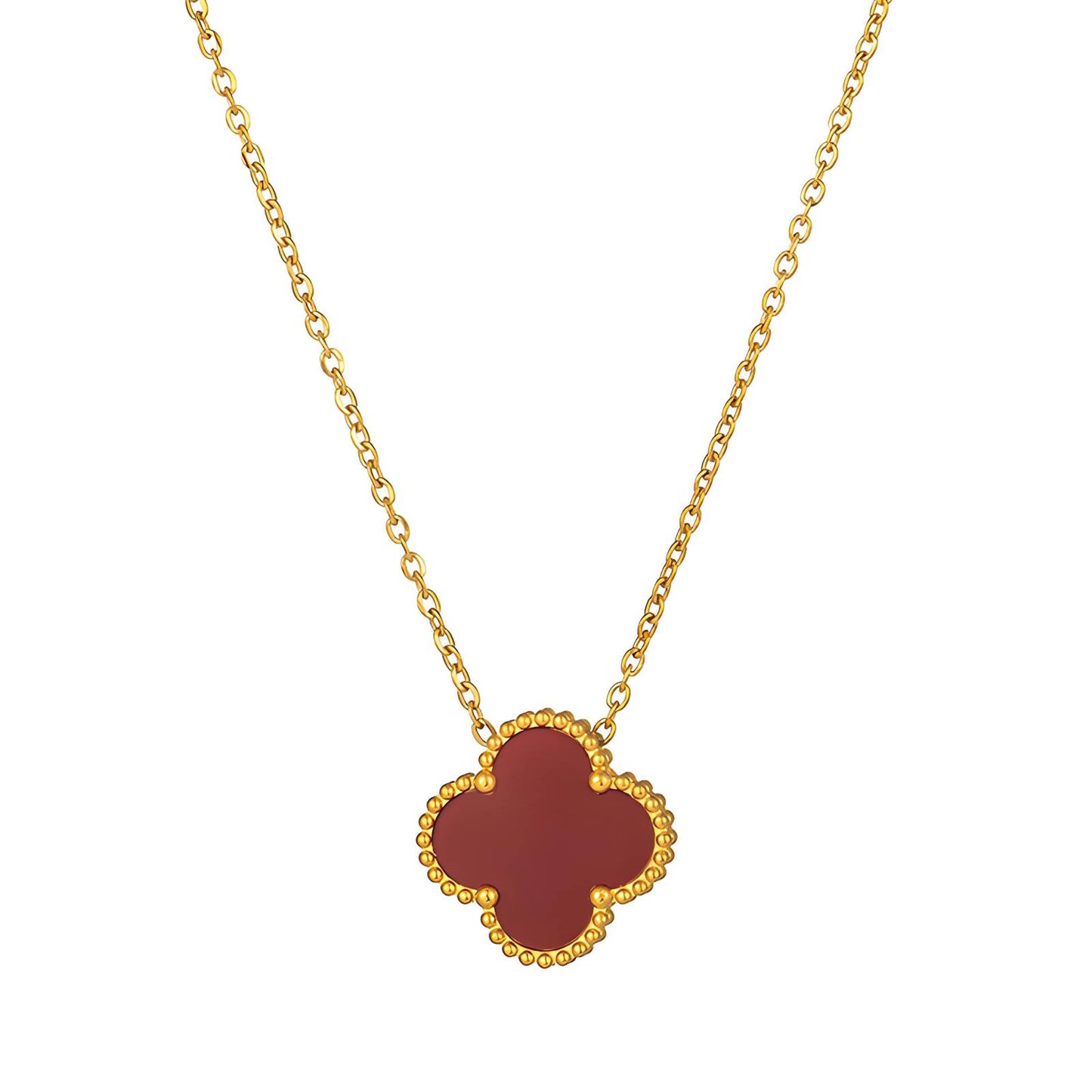 Fiery Clover Necklace