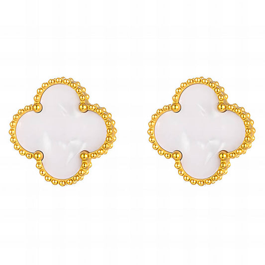 Cloudy Lock Clover Studs